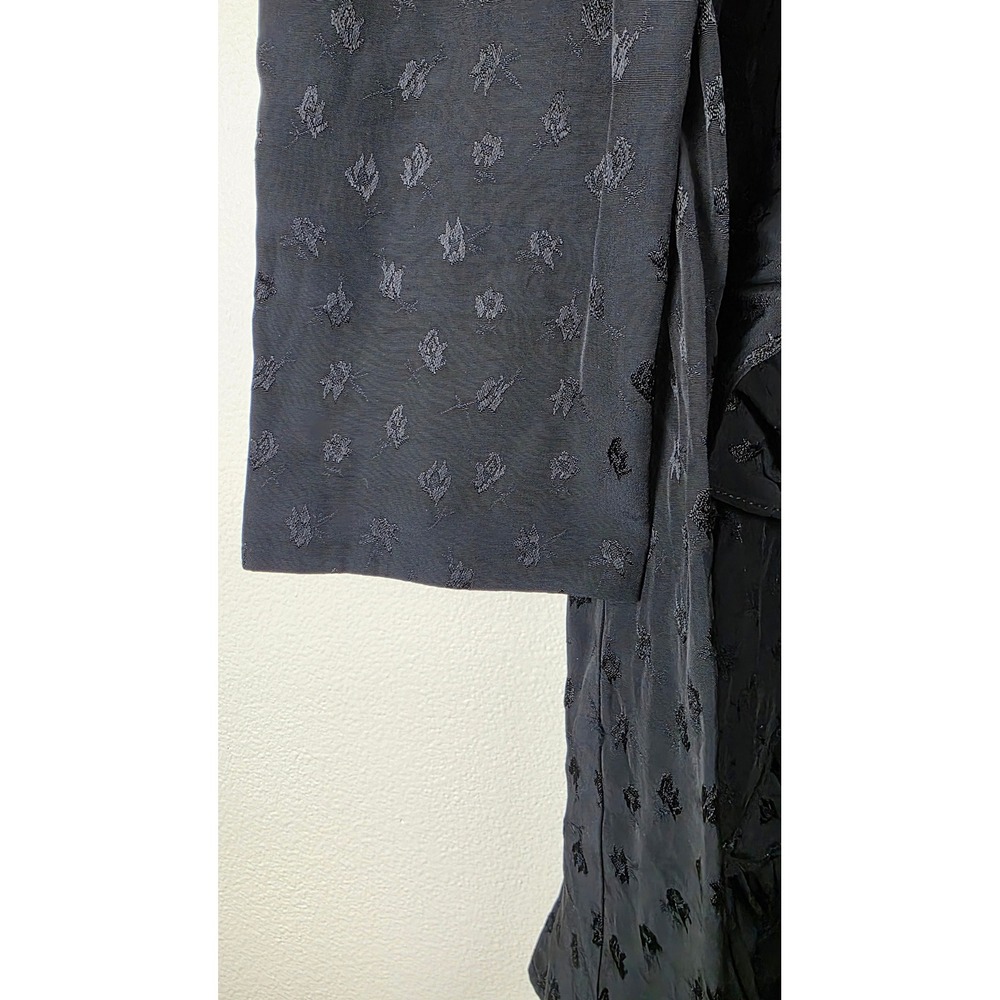 WAYF Mini Dress Womens Size S Black Jacquard Ruffle Square Neck Puff Sleeve - Picture 13 of 15